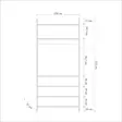 Moderni Atlantic Pine Vaatekaappi - 100% Melamiinipinnoitettu, 18mm Paksuus, Metallijalat, 104x225x52cm, 2 Vetolaatikkoa - Vaatekaapit - 8683342107068 - 7