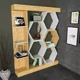 Moderni ja Uudenaikainen Kirjahylly - Valkoinen Tammi, 100% Melamiinipinnoitettu, 18 mm, 140x29,6x177,4 cm - Kirjahyllyt - 8683743117208 - 6