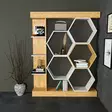 Moderni ja Uudenaikainen Kirjahylly - Valkoinen Tammi, 100% Melamiinipinnoitettu, 18 mm, 140x29,6x177,4 cm - Kirjahyllyt - 8683743117208 - 4