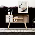 Moderni Konsoli, Tammi Valkoinen, 120x80x40 cm, 100% Melamiinipinnoitettu, 3 Vetolaatikkoa, PU Nahkakahva, Puujalat - Lipastot ja senkit - 8681875126938 - 4
