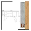 Moderni Konsoli, Tammi Valkoinen, 120x80x40 cm, 100% Melamiinipinnoitettu, 3 Vetolaatikkoa, PU Nahkakahva, Puujalat - Lipastot ja senkit - 8681875126938 - 5