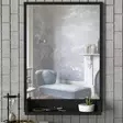 Moderni Musta Koristepeili 45x75 cm - 100% Melamiinipinnoitettu Lastulevy, Sisältää Hyllyn ja Peilin, Helppo Asennus - Peilit - 8681875311938 - 2