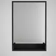 Moderni Musta Koristepeili 45x75 cm - 100% Melamiinipinnoitettu Lastulevy, Sisältää Hyllyn ja Peilin, Helppo Asennus - Peilit - 8681875311938 - 5