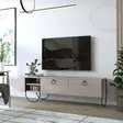 Moderni TV-taso, 150x44x36 cm, Vaalea Mocha, 100% Melamiinipinnoitettu, Metallijalat, Pehmeästi Sulkeutuvat Saranat - TV-tasot - 8681875834888 - 2