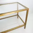 Moderni TV-taso, Kulta, 100% Karkaistu Lasi, 4 mm, 100% Metalli, 130x45x40 cm, Useita Hyllyjä, Kiinnitettävä Seinäasennus - TV-tasot - 8682870730878 - 8