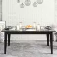 Monikäyttöinen Musta Ruokapöytä 180x76,8x90 cm - Moderni Marmori Kuvio, 100% Melamiinipinnoitettu Lastulevy - Ruokapöydät - 8681875670738 - 3