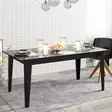 Monikäyttöinen Musta Ruokapöytä 180x76,8x90 cm - Moderni Marmori Kuvio, 100% Melamiinipinnoitettu Lastulevy - Ruokapöydät - 8681875670738 - 2