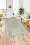 Monivärinen eteisen matto käytävämatto 100x150 cm - Antibakteerinen, Ekologinen, Liukumaton, Konepestävä, 100% Polyesteri, 650 gr/m² - Suuret ja keskikokoiset matot - 8683342909198 - 2