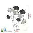 Monivärinen Koristeellinen Metalli Seinäkoriste - 100% Metalli, 76x5x70 cm, Käsinmaalattu, Helppo Asennus - Koristeet, koriste-esineet - 8683742001478 - 8