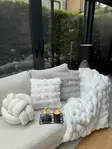 Off White Sohvapeite 150x100 cm - 100% Polyesteri, Konepestävä 20 °C, Tyylikäs ja Kestävä Suoja Huonekaluille - Päiväpeitteet ja torkkupeitot - 8684283664658 - 3