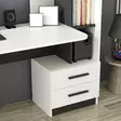 Opiskelupöytä Valkoinen Musta 120x74x60 cm - 100% Melamiinipinnoitettu Lastulevy, Kirjahylly ja Seinähylly, 2 Laatikkoa - Työpöydät - 8682870115118 - 5