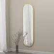 Oval Täyspitkä Peili 100% MDF Luonnollinen Väri 40x120 cm Ekologinen Flotal-E Seinäkiinnitys Huonekalut 1 Paketti - Peilit - 8683743823048 - 2
