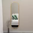 Oval Täyspitkä Peili 100% MDF Luonnollinen Väri 40x120 cm Ekologinen Flotal-E Seinäkiinnitys Huonekalut 1 Paketti - Peilit - 8683743823048 - 3