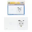 PNI SH115W yksinkertainen lasikytkin kosketuksella yhdistettynä Schuko-pistorasiaan ja USB-liittimiin - Kytkimet - 5949066530258 - 1