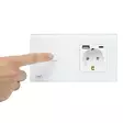 PNI SH115W yksinkertainen lasikytkin kosketuksella yhdistettynä Schuko-pistorasiaan ja USB-liittimiin - Kytkimet - 5949066530258 - 13