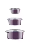 Säilytyslaatikko-setti (12 osaa), violetti, Halkaisija: 22 x 9,5 cm / 2000 ml, BPA-vapaa, kestävä - Muovilaatikot ja säilytyslaatikot - 8683742960768 - 1