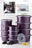 Säilytyslaatikko-setti (12 osaa), violetti, Halkaisija: 22 x 9,5 cm / 2000 ml, BPA-vapaa, kestävä - Muovilaatikot ja säilytyslaatikot - 8683742960768 - 3