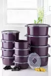 Säilytyslaatikko-setti (12 osaa), violetti, Halkaisija: 22 x 9,5 cm / 2000 ml, BPA-vapaa, kestävä - Muovilaatikot ja säilytyslaatikot - 8683742960768 - 2