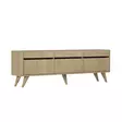 Sapphire Oak TV-taso - 100% Melamiinipinnoitettu Lastulevy, 150x30x48 cm, PVC-jalat, Tyylikäs ja Kestävä - TV-tasot - 8683742102328 - 6