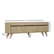 Sapphire Oak TV-taso - 100% Melamiinipinnoitettu Lastulevy, 150x30x48 cm, PVC-jalat, Tyylikäs ja Kestävä - TV-tasot - 8683742102328 - 7
