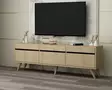 Sapphire Oak TV-taso - 100% Melamiinipinnoitettu Lastulevy, 150x30x48 cm, PVC-jalat, Tyylikäs ja Kestävä - TV-tasot - 8683742102328 - 3