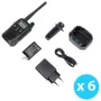 Sarja 6 kannettavaa radioasemaa PNI PMR R45 PRO 446MHz, 0,5W, 99 ohjelmoitavaa kanavaa, 16 PMR ja 38 CTCSS ja 104 DCS-ääntä, Squelch 5 tasoa, VOX, TOT, BCL, Scan, Roger Beep - PNI tuotteet - 5949066542688 - 6