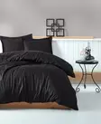 Satiini kaksinkertainen pussilakanasetti, musta, 200 x 220 cm, pehmeä, kestävä - Lakanat ja tyynyliinat - 8681875061628 - 1