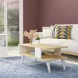 Sohvapöytä - Moderni ja Tyylikäs, Sapphire White, 100% Melamiinipinnoitettu, 90x45x40 cm, Kestävä ja Kompakti - Sohvapöydät - 8683342946148 - 2