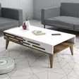 Sohvapöytä - Tyylikäs ja Ajaton Muotoilu, Pähkinä Valkoinen, 100% Melamiinipinnoitettu, 105x60x34,6 cm, 18 mm Paksuus - Sohvapöydät - 8684282088318 - 2