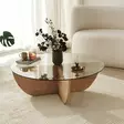 Sohvapöytä Sapphire Oak - 100% Karkaistu Lasi, Melamiinipinnoitettu Runkolevy, 90x90x30 cm, Tyylikäs ja Kestävä - Sohvapöydät - 8683742112198 - 3