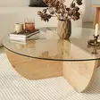 Sohvapöytä Sapphire Oak - 100% Karkaistu Lasi, Melamiinipinnoitettu Runkolevy, 90x90x30 cm, Tyylikäs ja Kestävä - Sohvapöydät - 8683742112198 - 7