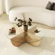 Sohvapöytä Sapphire Oak - 100% Karkaistu Lasi, Melamiinipinnoitettu Runkolevy, 90x90x30 cm, Tyylikäs ja Kestävä - Sohvapöydät - 8683742112198 - 5