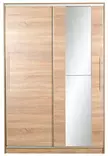 Sonomo-vaatekaappi: Tyylikäs ja kestävä 100% melamiinipinnoitettu liukuovellinen kaappi, 120x182x52 cm, useilla hyllyillä - Vaatekaapit - 8682870657878 - 8
