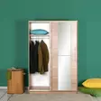 Sonomo-vaatekaappi: Tyylikäs ja kestävä 100% melamiinipinnoitettu liukuovellinen kaappi, 120x182x52 cm, useilla hyllyillä - Vaatekaapit - 8682870657878 - 5