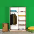 Sonomo-vaatekaappi: Tyylikäs ja kestävä 100% melamiinipinnoitettu liukuovellinen kaappi, 120x182x52 cm, useilla hyllyillä - Vaatekaapit - 8682870657878 - 7