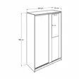 Sonomo-vaatekaappi: Tyylikäs ja kestävä 100% melamiinipinnoitettu liukuovellinen kaappi, 120x182x52 cm, useilla hyllyillä - Vaatekaapit - 8682870657878 - 9
