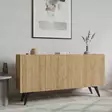 Tammi Konsoli - Moderni Huonekalu, 150x76x40 cm, 18 mm Melamiinipinnoitettu Lastulevy, Muovijalat, Useita Hyllyjä - Lipastot ja senkit - 8682870971448 - 3
