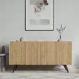 Tammi Konsoli - Moderni Huonekalu, 150x76x40 cm, 18 mm Melamiinipinnoitettu Lastulevy, Muovijalat, Useita Hyllyjä - Lipastot ja senkit - 8682870971448 - 2