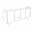 Tammi Konsoli - Moderni Huonekalu, 150x76x40 cm, 18 mm Melamiinipinnoitettu Lastulevy, Muovijalat, Useita Hyllyjä - Lipastot ja senkit - 8682870971448 - 5