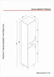 Travertiini Kylpyhuonekaappi - 100% Melamiinipinnoitettu - 35x179x31,3 cm - Useita Hyllyjä - Seinään Kiinnitettävä - Kylpyhuonekalusteet - 8684283018208 - 11
