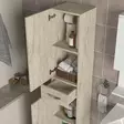 Travertiini Kylpyhuonekaappi - 100% Melamiinipinnoitettu - 35x179x31,3 cm - Useita Hyllyjä - Seinään Kiinnitettävä - Kylpyhuonekalusteet - 8684283018208 - 5