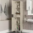 Travertiini Kylpyhuonekaappi - 100% Melamiinipinnoitettu - 35x179x31,3 cm - Useita Hyllyjä - Seinään Kiinnitettävä - Kylpyhuonekalusteet - 8684283018208 - 3