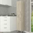 Travertiini Kylpyhuonekaappi - 100% Melamiinipinnoitettu - 35x179x31,3 cm - Useita Hyllyjä - Seinään Kiinnitettävä - Kylpyhuonekalusteet - 8684283018208 - 6