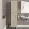 Travertiini Kylpyhuonekaappi - 100% Melamiinipinnoitettu - 35x179x31,3 cm - Useita Hyllyjä - Seinään Kiinnitettävä - Kylpyhuonekalusteet - 8684283018208 - 4