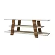 TV-taso, 100% Melamiinipinnoitettu, Pähkinä-Kerma, 120x42x33,6 cm, Useita Hyllyjä, Seinään Kiinnitettävä - TV-tasot - 8681875184648 - 1