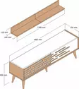 TV-taso 140 cm, Pähkinä Valkoinen Marmori, 100% Melamiinipinnoitettu, Useita Hyllyjä, Lisäsäilytystilaa, 2 Pakkausta - TV-tasot - 8684282088608 - 6