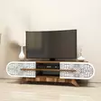 TV-taso, 145x37x37 cm, Pähkinä Valkoinen, 100% Melamiinipinnoitettu Lastulevy, Yksi Paketti, Tyylikäs ja Kestävä - TV-tasot - 8684282190998 - 2