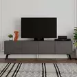 TV-taso Anthracite 180x50x29,6 cm - 100% Melamiinipinnoitettu Lastulevy, Pehmeästi Sulkeutuvat Saranat, Metallijalat - TV-tasot - 8684283133888 - 2
