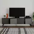 TV-taso Anthracite 180x50x29,6 cm - 100% Melamiinipinnoitettu Lastulevy, Pehmeästi Sulkeutuvat Saranat, Metallijalat - TV-tasot - 8684283133888 - 4