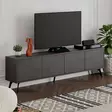 TV-taso Anthracite 180x50x29,6 cm - 100% Melamiinipinnoitettu Lastulevy, Pehmeästi Sulkeutuvat Saranat, Metallijalat - TV-tasot - 8684283133888 - 3